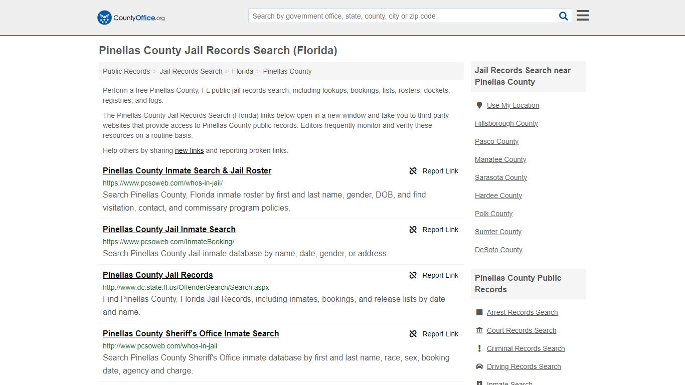Pinellas County Jail Records Search (Florida) - County Office